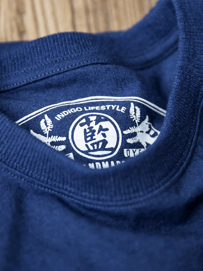 Indigo tie dye Crew tee front