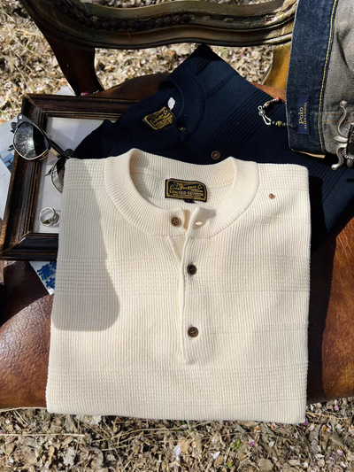 Kaze - Knitted Henly Collar Shirt Comfysocks