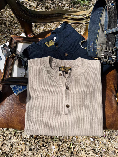 Kaze - Knitted Henly Collar Shirt Comfysocks