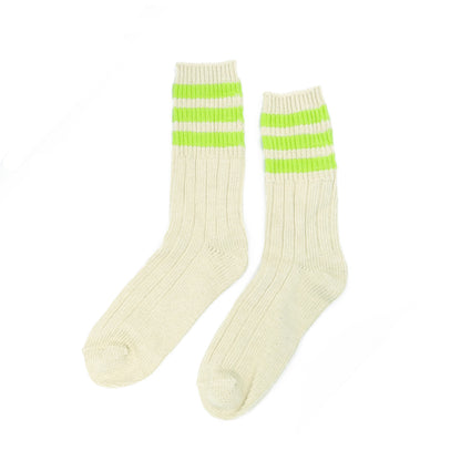 Three Striped Socks - Neon Green