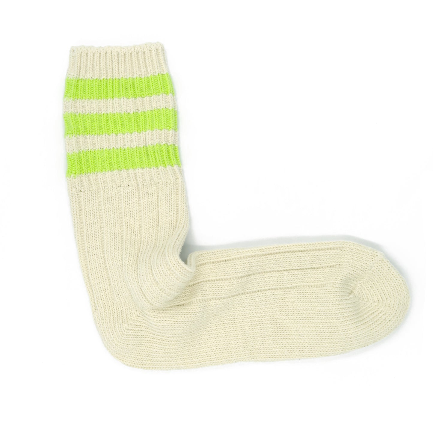 Three Striped Socks - Neon Green