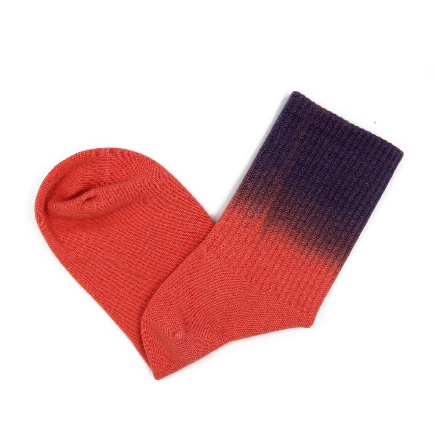 black and red gradient tie dye sock