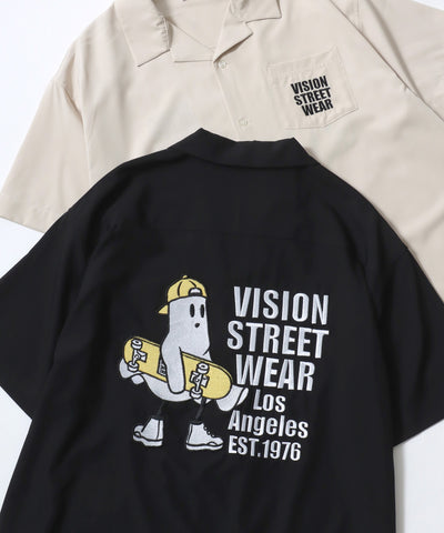 Vision Street Wear Oversized Ghost Skater Embroidered Shirt | Black