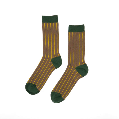 vertical brown and green socks