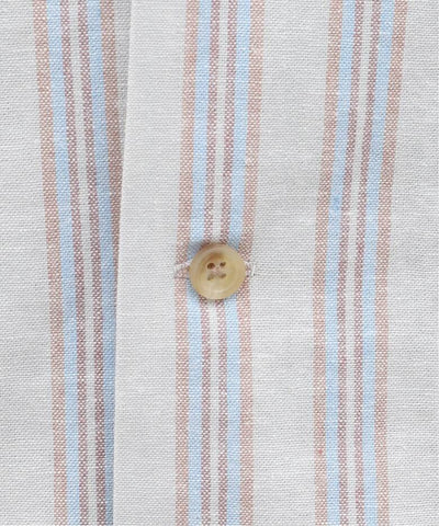 Your New Summer Go-To: The European Flax Blend Striped Open Collar Shirt