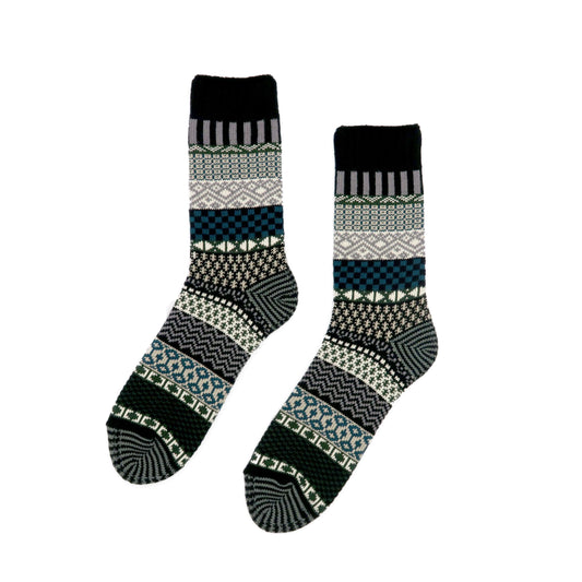 wonderland black tribal pattern sock