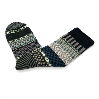 wonderland black tribal pattern sock