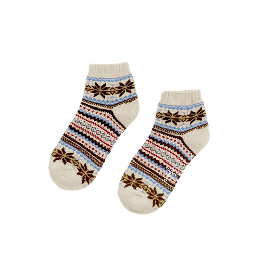 Yuki Tribal Ankle Low Socks - Beige