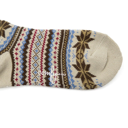 Yuki Tribal Ankle Low Socks - Beige