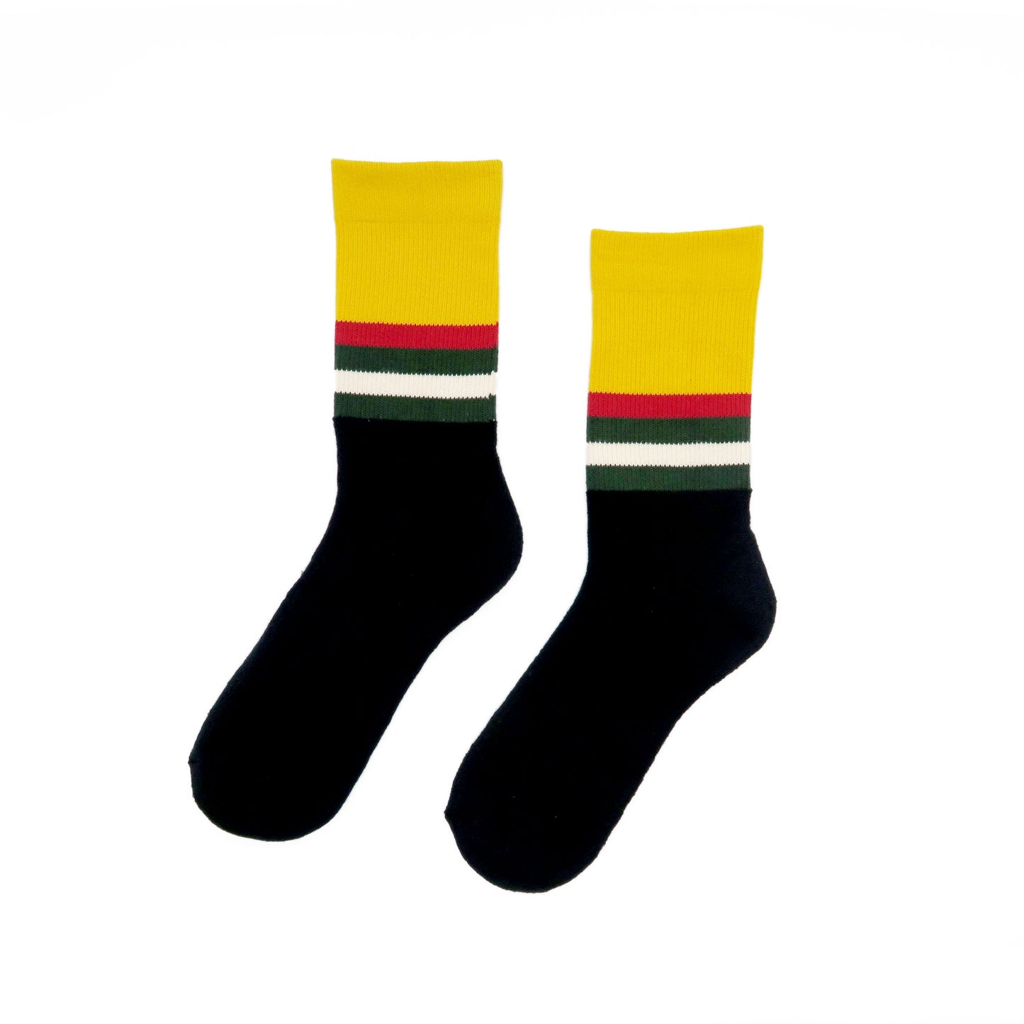 old school yellow black striped sock