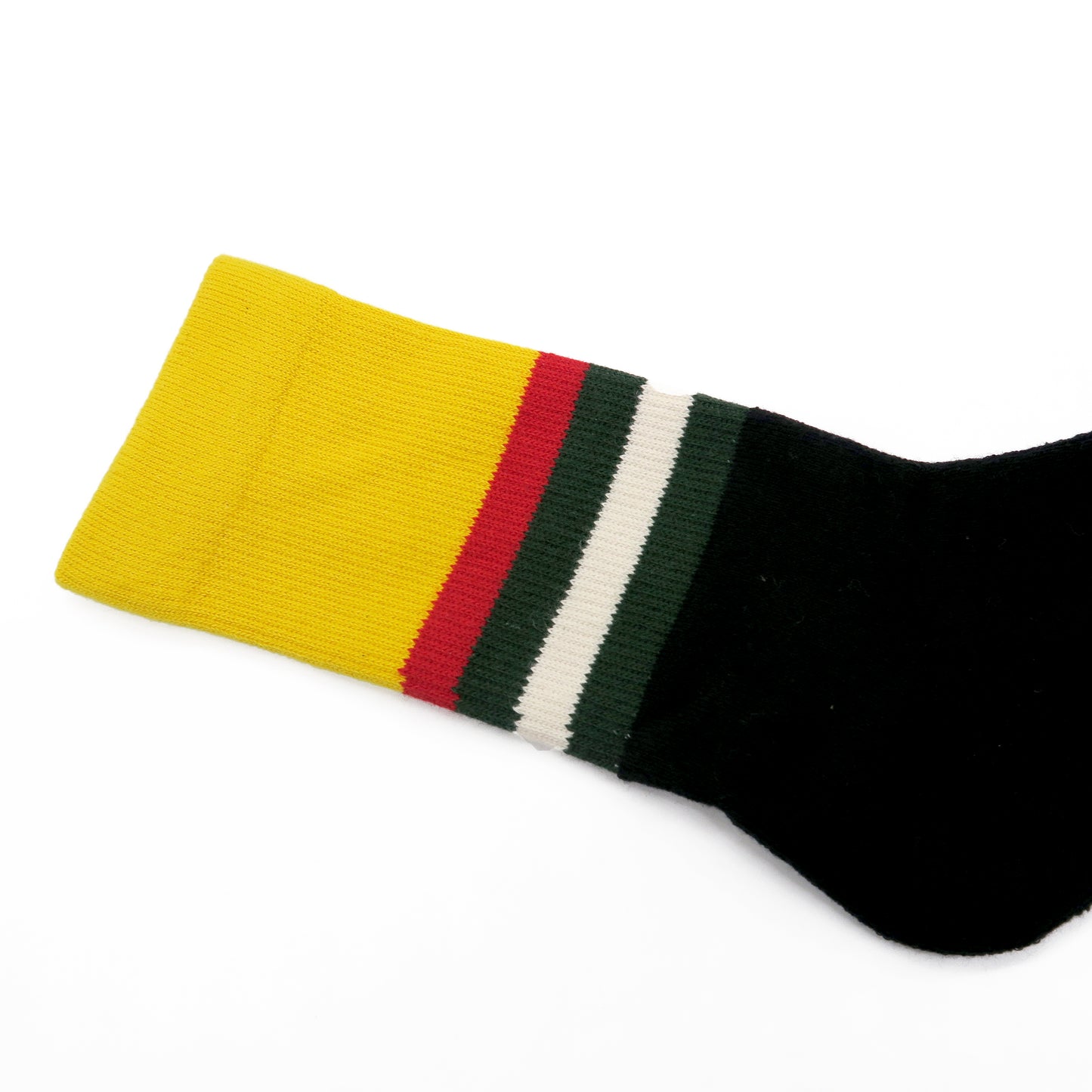 old school yellow black striped sock