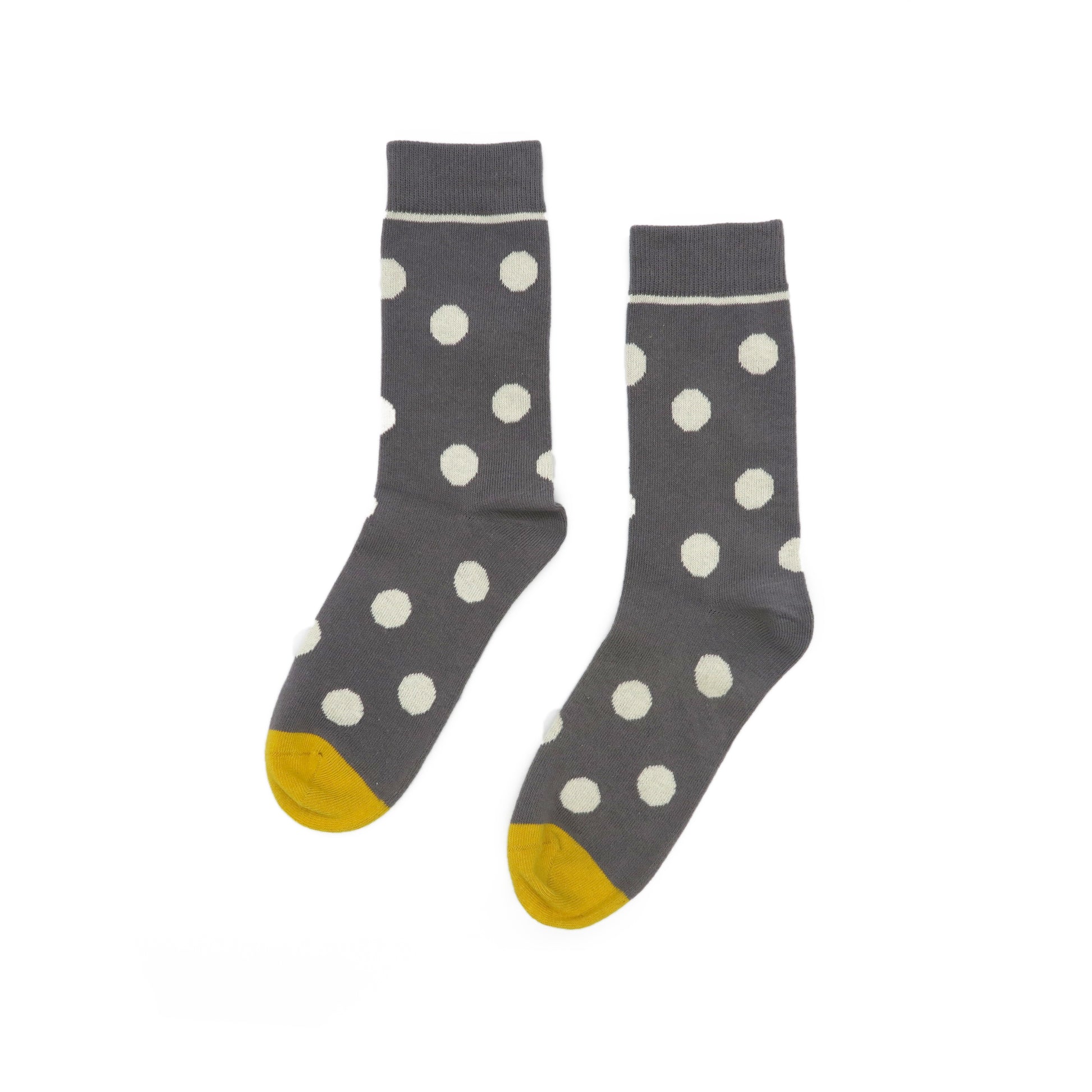 polka dots grey socks with white dots