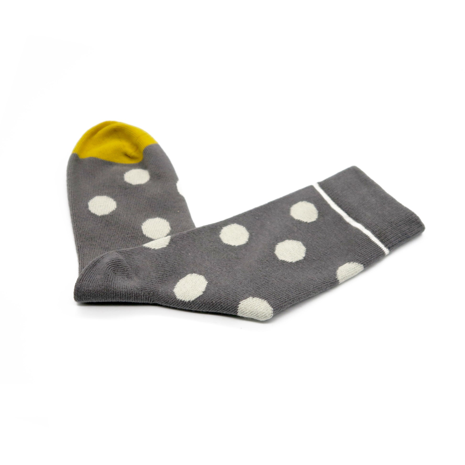 polka dots grey socks with white dots