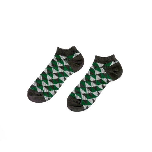 triangle green low  ankle sock
