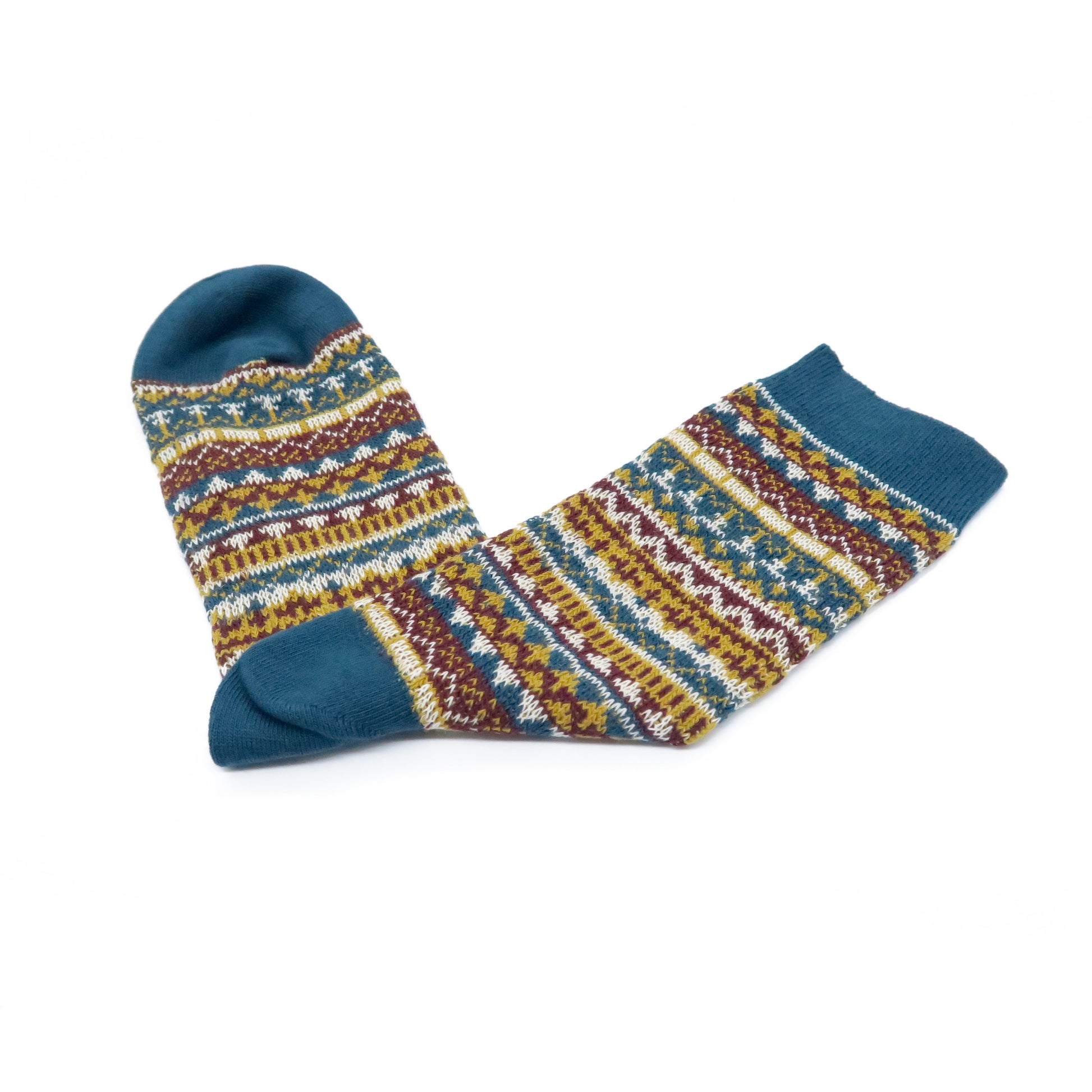 waterford socks - dark green and brown pattern sock