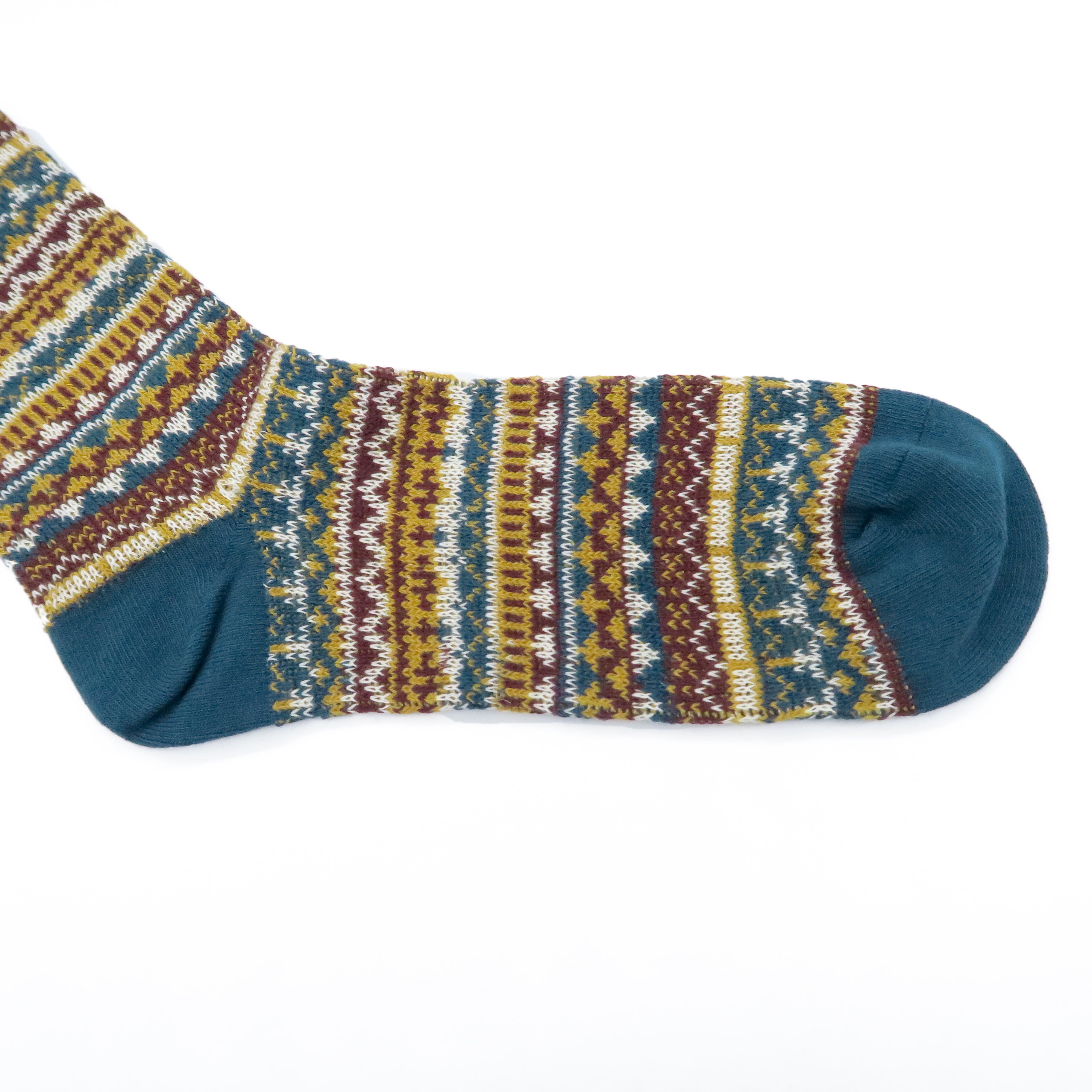 waterford socks - dark green and brown pattern sock