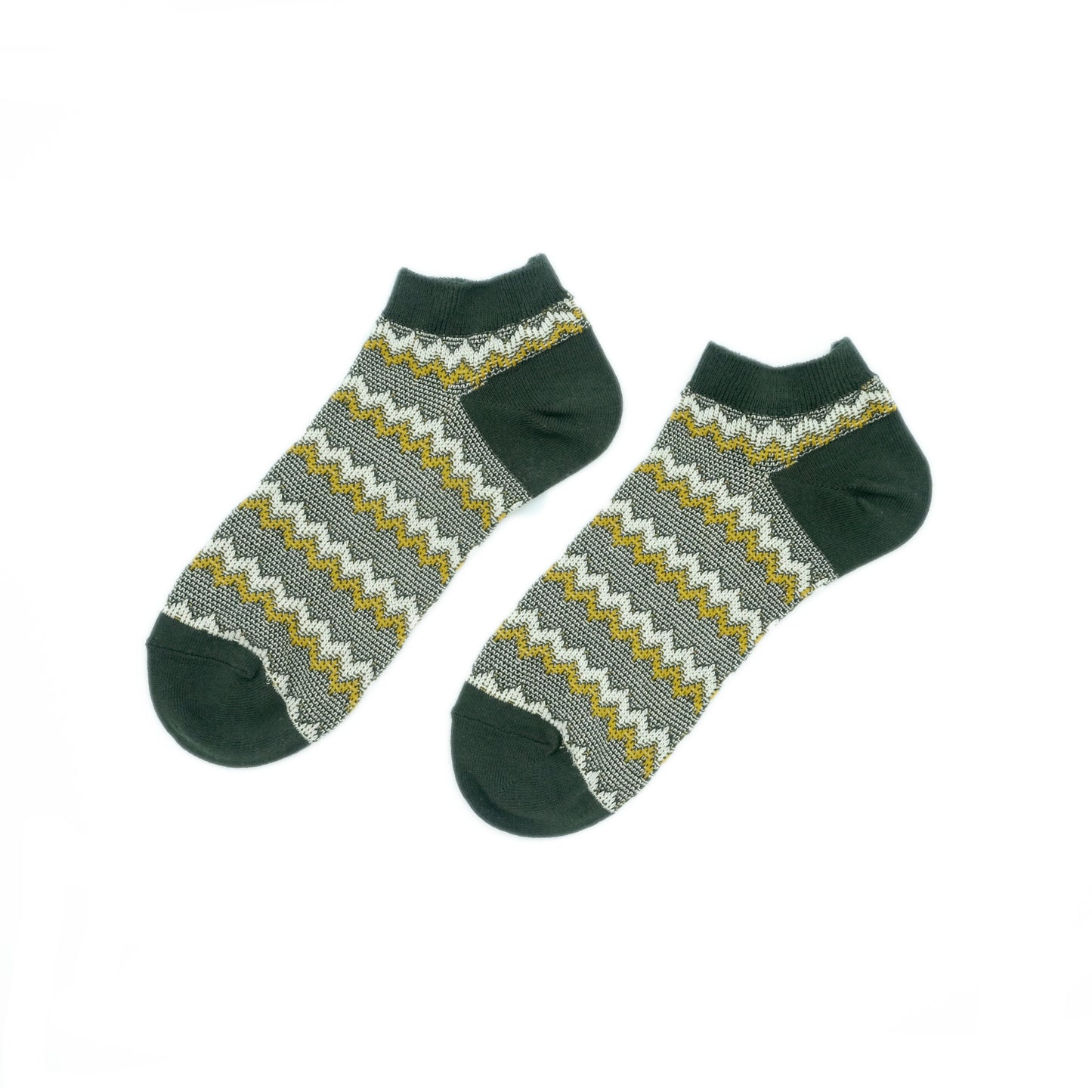 green wave pattern ankle low sock