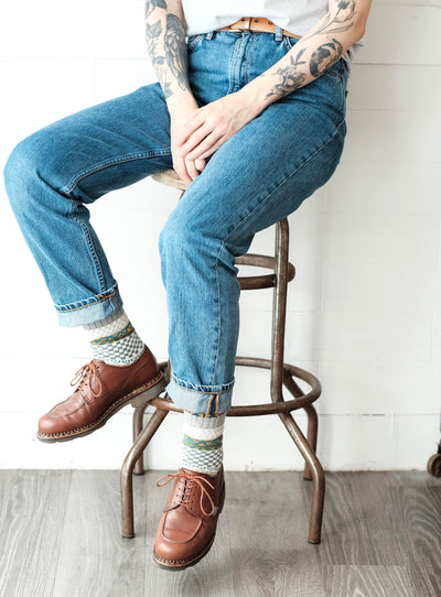 wonderland colorful socks with paraboots